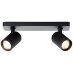 Brilliant Marty Kattovalo Aluminium Hiekkainen Musta 10W 700lm - 830 Lämmin Valkoinen | Sis. 2x GU10