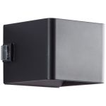 Brilliant Iseo Seinävalaisin Muovi- Musta 4W 300lm - 830 Lämmin Valkoinen | IP44 - Ulkona - Liike- ja Valotunnistin - USB Ladattava
