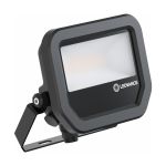 Ledvance LED Valonheitin Aluminium Musta 8W 1100lm 100D - 830 Lämmin Valkoinen | IP66 - Symmetrinen