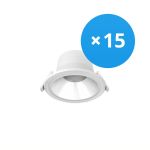Monipakkaus 15x Noxion LED Alasvalo Apollo 9W 1100lm 60D - 840 Kylmä Valkoinen | 145mm - Odetnij 120mm - UGR <19