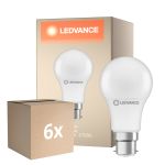 Monipakkaus 6x Ledvance Performance LED Lamppu B22d Päärynä Matta 8.5W 806lm - 827 Erittäin Lämmin Valkoinen | Korvaa 60W