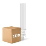 Monipakkaus 10x Noxion Lucent PL-C LED 7.4W - 830 Lämmin Valkoinen | 2-Nastaa - Korvaa 26W