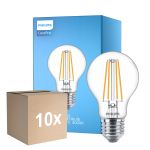 Monipakkaus 10x Philips Corepro LED Lamppu E27 Päärynä Kirkas 8.5W 1055lm - 840 Kylmä Valkoinen | Korvaa 75W