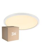 Monipakkaus 3x Nordlux LED Bulkhead Oja 29 18W 827 1700lm Valkoinen IP20 | 3-vaiheinen Himmennettävä - Erittäin Lämmin Valkoinen