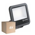 Monipakkaus 4x Ledvance LED Valonheitin Aluminium Musta 69W 10000lm 100D - 865 Päivänvalo Valkoinen | IP66 - Symmetrinen