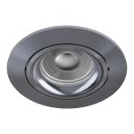 Noxion Upotettu Kohdevalaisin Vision MR16 Kallistettava Kiiltävä Harmaa | 82mm - Odetnij 69mm - IP20 - Sis. GU10 Kanta