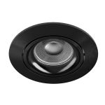 Noxion Upotettu Kohdevalaisin Vision MR16 Kallistettava Kiiltävä Musta | 82mm - Odetnij 69mm - IP20 - Sis. GU10 Kanta