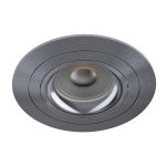 Noxion Upotettu Kohdevalaisin Logic MR16 Kallistettava Kiiltävä Harmaa | 92mm - Odetnij 80mm - IP20 - Sis. GU10 Kanta
