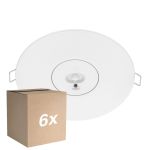 Monipakkaus 6x Noxion LED Emergency Spot Valkoinen 3W 240lm - 850K Kylmä Valkoinen | Hätävalaistus 3 tuntia - Autotest - 140mm