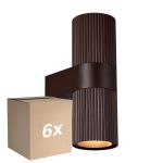 Monipakkaus 6x Nordlux Kyklop Seinävalaisin Aluminium Ruosteinen  Up & Down | Sopii 2x GU10