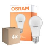 Monipakkaus 4x Osram LED Star Classic E27 Päärynä Matta 10W 1055lm - 827 Erittäin Lämmin Valkoinen | Valotunnistin - Korvaa 75W