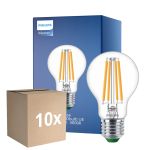 Monipakkaus 10x Philips MASTER LED Lamppu Ultra Efficient E27 Päärynä Kirkas 4W 840lm - 830 Lämmin Valkoinen | Korvaa 60W