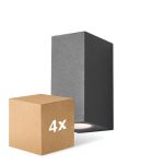 Monipakkaus 4x D'Lite Seinävalaisin Vrebos Musta Up & Down | IP54 - Sopii 2x GU10