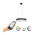 Eglo Riippuvalaisin Marghera-Z Teräs Musta 27.5W 3150lm - 827-865 Säädettävä Valkoinen + RGB | IP20 - Zigbee Himmennettävä