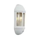 Ansell LED Seinävalaisin Latina  Puolikas Lyhty Valkoinen - Sopii E27 Aikeissa 42W | IP65 - Liike- ja Valotunnistin