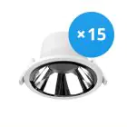 Monipakkaus 15x Noxion LED Alasvalo Apollo 20W 2300lm 60D - 830 Lämmin Valkoinen | 220mm - Odetnij 200mm - Alu Heijastin - UGR 