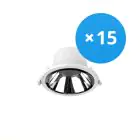 Monipakkaus 15x Noxion LED Alasvalo Apollo 9W 1100lm 60D - 840 Kylmä Valkoinen | 145mm - Odetnij 120mm - Alu Heijastin - UGR 