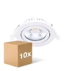 Monipakkaus 10x Noxion LED Kallistettava Slim Kohdevalaisin Valkoinen Pyöreä 5W 550lm 60D - 940 Kylmä Valkoinen | 85mm - IP54 - Himmennettävä - Paras Värintoisto