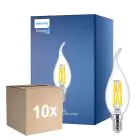 Monipakkaus 10x Philips MASTER LED E14 Kaareva-tip Kynttilä Filament Kirkas 3.4W 470lm - 922-927 Dim To Warm | Paras Värintoisto - Himmennettävä - Korvaa 40W