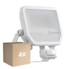 Monipakkaus 4x Ledvance LED Valonheitin Aluminium Valkoinen 41W 6000lm 100D - 840 Kylmä Valkoinen | IP65 - Liike- Ja Valotunnistin - Symmetrinen