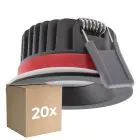 Monipakkaus 20x Ledvance LED Kohdevalaisin Fire Rated Aluminium Musta 8W 640lm 36D - 927 Erittäin Lämmin Valkoinen | Odetnij 68mm - IP65 - Paras Värintoisto - Himmennettävä