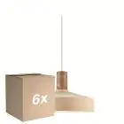 Monipakkaus 6x Nordlux Elvas Marble Riippuvalaisin Metalli- Beige | Sopii 1x E27