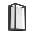 Eglo Seinävalaisin Genovese Aluminium Musta 10W 1050lm - 865 Päivänvalo Valkoinen | IP65 - Liiketunnistin